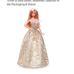 Barbie Holiday 2025  Blonde Signature B and Up Gold JBJ00  BOX DAMAGED